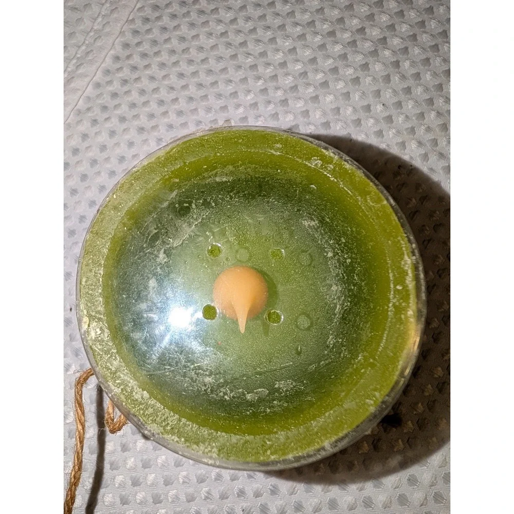 Flickering Green Flameless Wax Pillar Candle 2x4